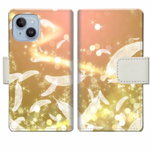 iPhone14 手帳型 ケース カバー アイフォン14 手帳ケース 手帳カバー【天使の羽デザイン】