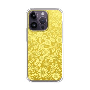 iPhone14Pro アイフォン14プロ ハードケース/カバー 【花×小鳥：ゴールデン PCクリアハードカバー】