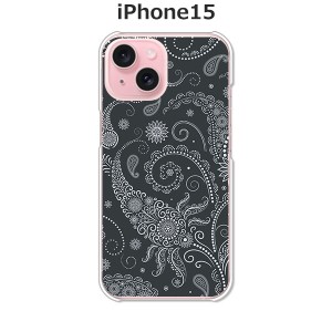 apple iPhone15 iphone15 アイフォン15 TPUソフトケース カバー 【ブラックペイズリー TPUソフトカバー】 