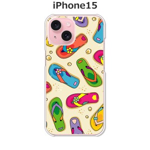 iPhone15 iphone15 アイフォン15 ハードケース/カバー 【海辺のサンダル PCクリアハードカバー】