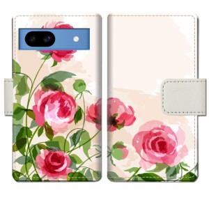 Google Pixel 8a 手帳型 ケース カバー グーグルピクセル8a 手帳ケース 手帳カバー【薔薇絵画デザイン】