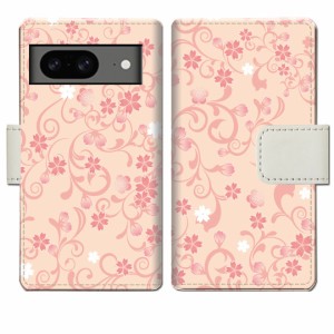 Google Pixel8 手帳型 ケース カバー ピクセル8 手帳ケース 手帳カバー【桜ヴェールデザイン】