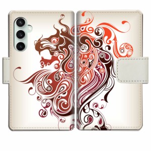 au Galaxy S23 FE SCG24 ギャラクシー 手帳型 ケース カバー 手帳ケース 手帳カバー【BlaveLionデザイン】