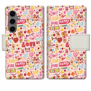 Galaxy S24 SCG25 / S24 SC-51E 手帳型スマホケース 手帳ケース 手帳カバー【LOVE214デザイン】