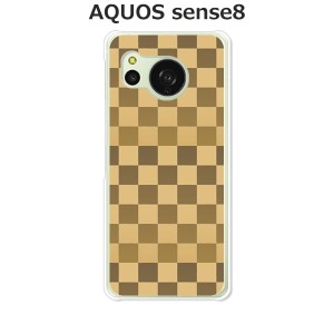 au AQUOS sense8 SHG11 docomo SH-54D アクオス センス8 TPUソフトケース カバー 【ブラウンチェック  TPUソフトカバー】 