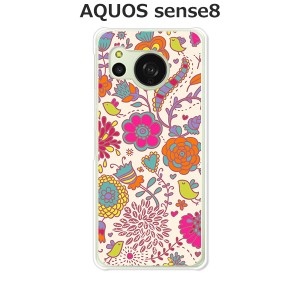 au AQUOS sense8 SHG11 docomo SH-54D アクオス センス8 ハードケース/カバー 【花×小鳥 PCクリアハードカバー】