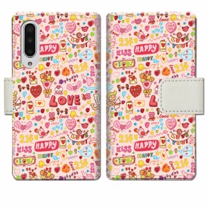 au AQUOS zero5G basic DX SHG02 手帳型 ケース カバー【LOVE214デザイン】