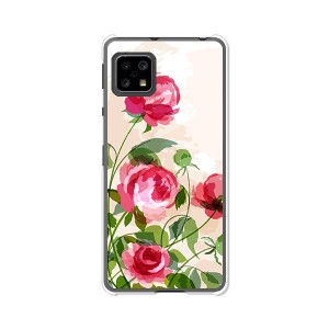 au AQUOS sense5G SHG03 docomo SH-53A TPUケース 【薔薇絵画 ソフトカバー】 