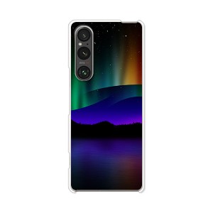 au Xperia 1 V SOG10 docomo SO-51D softbank A301SO XQ-DQ44 エクスペリア TPUソフトケース カバー 【闇夜のオーロラ TPUソフトカバー】