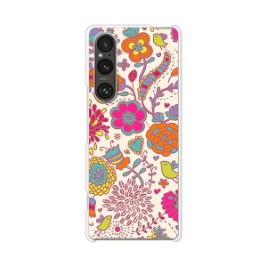 au Xperia 1 V SOG10 docomo SO-51D softbank A301SO XQ-DQ44 エクスペリア TPUソフトケース カバー 【花×小鳥 TPUソフトカバー】 