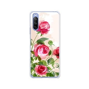 au Xperia 10 III SOG04 docomo SO-52B TPUケース 【薔薇絵画 ソフトカバー】 