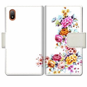 au Xperia Ace III SOG08 docomo SO-53C 手帳ケース 手帳カバー【ワンポイントFLOWERデザイン】