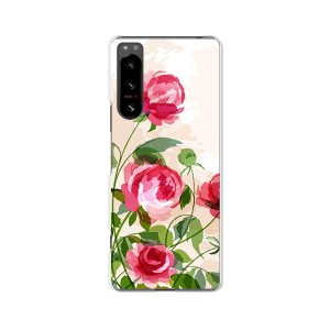 Xperia 5 IV SOG09 docomo SO-54C ハードケース/カバー 【薔薇絵画 PCクリアハードカバー】