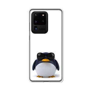 au Galaxy S20 Ultra 5G SCG03 ハードケース/カバー 【サングラスとペンギン PCクリアハードカバー】