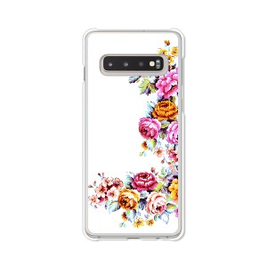 au Galaxy S10 SCV41 docomo SC-03L ハードケース/カバー 【ワンポイントFLOWER PCクリアハードカバー】