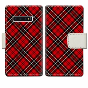 au Galaxy S10+ SCV42 docomo SC-04L S10プラス ケース手帳型 共通 カバー スマホケース【AKチェックデザイン】