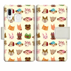 au Galaxy A30 SCV43 手帳型ケース ギャラクシーa30 scv43 カバー スマホケース【ANIMALS】