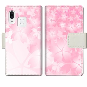 au Galaxy A30 SCV43 手帳型ケース ギャラクシーa30 scv43 カバー スマホケース【桜咲くデザイン】