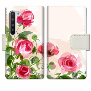 au AQUOS R5G SHG01 docomo SH-51A 共通 手帳型 ケース カバー【薔薇絵画デザイン】