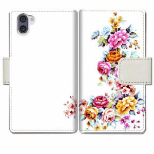 AQUOS R3スマホケース 手帳型 au SHV44 docomo SH-04L softbank 808SH 共通 カバー スマホカバー【ワンポイントFLOWERデザイン】