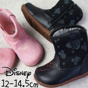 キッズ ベビー 男の子 女の子 ウエスタンブーツ ブーツ ミッキーマウス ムーンスター MoonStar ディズニー Disney B1151 ブラック ピンク