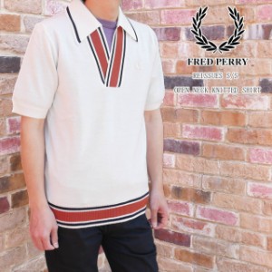 送料無料 メンズ ポロシャツ 半袖 フレッドペリー FRED PERRY K5300 リイシュー オープンネック ニットシャツ 襟付き ウェア カジュアル 
