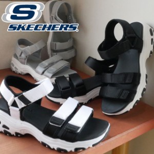 送料無料 レディース ストラップサンダル スポーツサンダル スケッチャーズ SKECHERS 31514 ディーライト 厚底サンダル ベルクロ 黒 ブラ