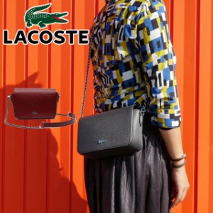 送料無料 レディース ショルダーバッグ ラコステ LACOSTE NF2963C エンボスレザーフラップバッグ ポシェットバッグ 本革 牛革