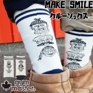 メンズ レディース 靴下 人気 流行 gymmaster SMILE G566635 クルーソックスMAKE 消臭加工