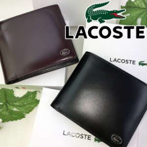 送料無料 メンズ レディース 札入れ 人気 流行 定番 LACOSTE NH1201K BLACK 二つ折り財布 レザーミニマルショートウォレット カードホル