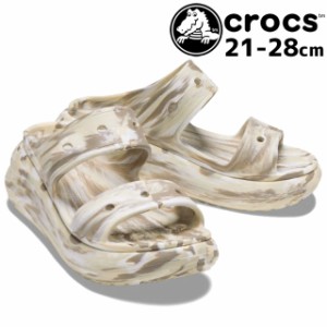 送料無料 サンダル レディース SS 春夏 新作 春新作 夏新作 人気 流行 定番 2023 crocs 208235 2Y3 クロックス 厚底 クラッシュ マーブル