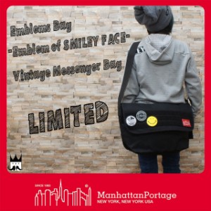 送料無料 マンハッタンポーテージ Manhattan Portage メンズ レディース バッグ MP1607V-HLE エンブレムオブスマイリーフェイス グラマシ