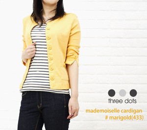 three dots(スリードッツ)mademoiselle cardigan・AA762-0441201【レディース】    レディース 女性 誕生日プレゼント ギフト 正規品 新