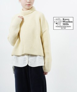 ケリーウーレンミルズ ハイネック ニット セーター プルオーバー Pearl Stitch Polo Neck LITE Kerry Woollen Mills KW19-12 国内正規品 