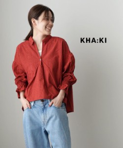 カーキ 刺繍ブラウス コットンレースブラウス ROU BLOUSE kha:ki MIL-19HBL78 国内正規品 2019春夏新作 送料無料