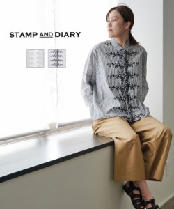 スタンプアンドダイアリー ストライプシャツ ビッグブラウス 7分袖ブラウス STAMP AND DIARY SD94ES412B 国内正規品 2020春夏新作 送料無