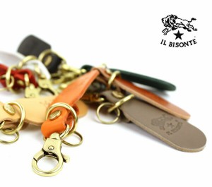 IL BISONTE(イルビゾンテ)レザー ロゴ入り タグ キーホルダー・5442409150-0061402【メール便可能3】