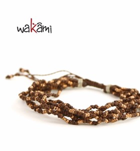 wakami(ワカミ) ユニセックス ワックスコードスリップノット 7ストランド ブレスレット“Life is what...”・WA0373・3171501【    レデ