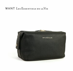 WANT Les essentiels de la Vie(ウォントレスエッセンシャルデラヴィ) レザースクエアトラベルポーチ・56-10-10-10707・    レディース 