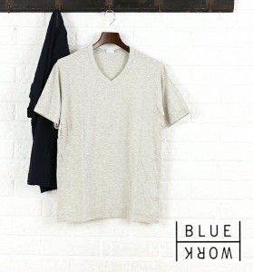 Blue Work(ブルーワーク) コットン半袖 VネックTシャツ・54-11-61-11702・0171601【メール便可能5】    レディース 女性 誕生日プレゼン