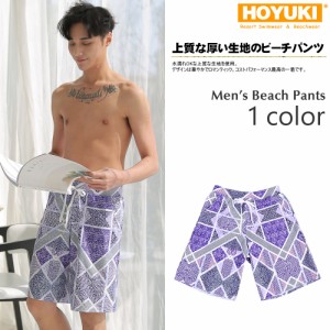 正規品 ビーチパンツ トランクス 水着 メンズ ハーフパンツ 花柄 フラワー サーフパンツ 大きいサイズあり HOYUKI