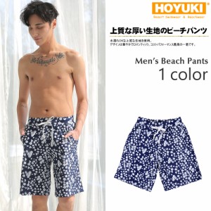 正規品 ビーチパンツ トランクス 水着 メンズ ハーフパンツ 花柄 フラワー サーフパンツ 大きいサイズあり HOYUKI