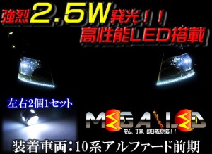 超強烈発光2.5ワットLEDポジションランプ★J111G/131Gテリオスキッド・テリオスルキア対応★発光色は5色から選択可能【メガLED】