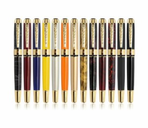 JINHAO 正規輸入品　ジンハオ 250 万年筆 水性ペン　両用式万年筆 ネジ式万年筆 ぺん 太軸 金属ペン M型　中太字 中字ペン 250 クリップ