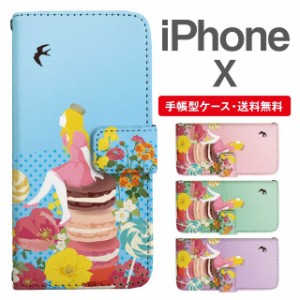 スマホケース 手帳型 iPhone X アイフォン  携帯ケース カバー 送料無料 おやゆび姫 親指姫 プリンセス