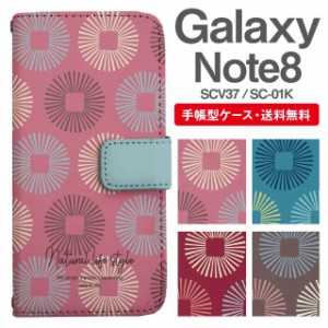 スマホケース 手帳型 Galaxy Note8 ギャラクシー SC-01K SCV37 携帯ケース カバー 送料無料 北欧 パターン