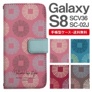 スマホケース 手帳型 Galaxy S8 ギャラクシー SC-02J SCV36 携帯ケース カバー 送料無料 北欧 パターン