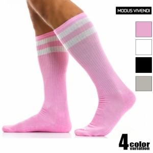 ModusVivendi/モダス ビベンディ   Soccer Socksロング丈 ライン  ロングソックス 綿 靴下 メンズ