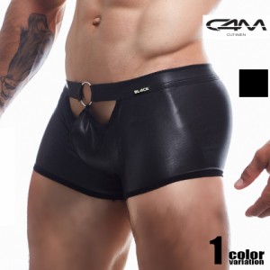 ボクサーパンツ メンズ C4M/カットフォーメン Peekaboo Mini Pants  フェイクレザー 立体縫製 モッコリ メタルリングボクサー アッパーカ