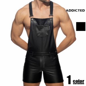 ADDICTED/アディクティッド FETISH OVERALLS フェイクレザー オーバーオール ラバー 半ズボン ロングパンツ　メンズ　ボトムス　ファッシ